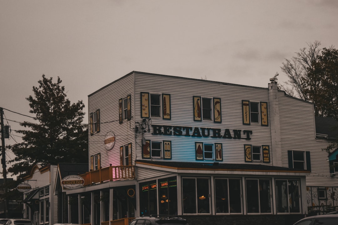 Historic neighborhood restaurant storefront with brick facade